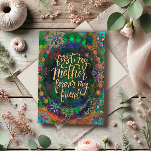 フローラエレガントマザーフレンド引用文グリーン カード