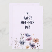 フローラエレガントママ幸せな母親のデイカード 招待状 (正面/裏面)