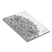 フローラエレガントマンダラアートブラックアンドホワイトサークル ノートブック (右側)