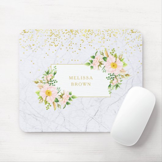 フローラエレガントマーブルシックトレンディーパステルマウスパッド マウスパッド (マウス)