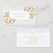 フローラエレガントマーブルシックパステルビジネスカード 名刺 (正面/裏面)