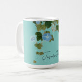 フローラエレガントミニマル書名の追加 コーヒーマグカップ (正面左)