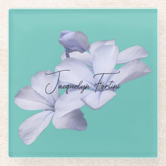 フローラエレガントミニマル書道リトグラフ ガラスコースター (正面)