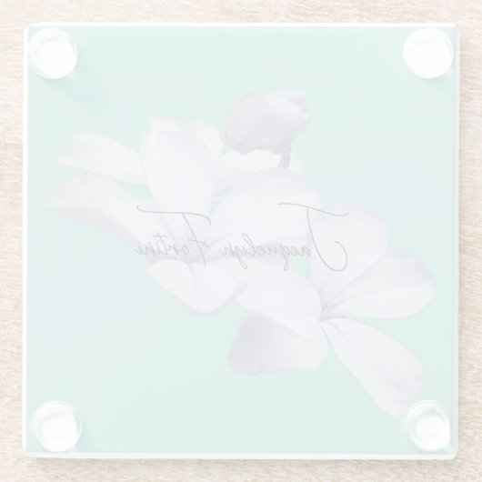 フローラエレガントミニマル書道リトグラフ ガラスコースター (裏面)