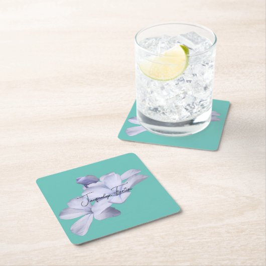 フローラエレガントミニマル書道リトグラフ スクエアペーパーコースター (インサイチュ)