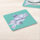 フローラエレガントミニマル書道リトグラフ スクエアペーパーコースター (アングル)