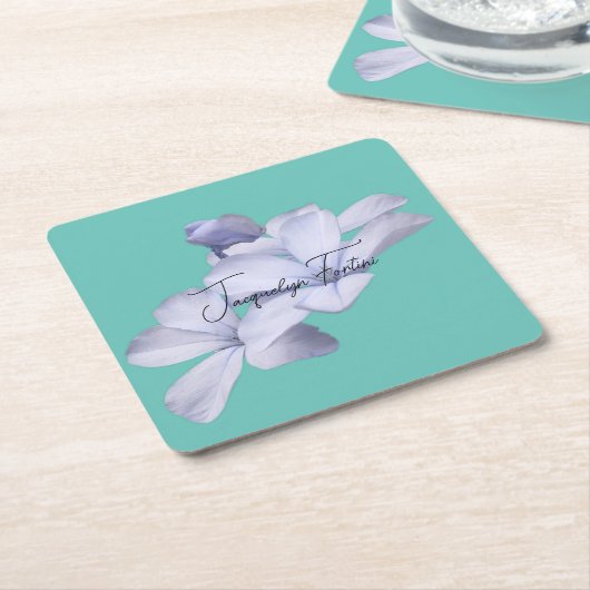 フローラエレガントミニマル書道リトグラフ スクエアペーパーコースター (アングル)