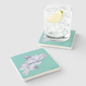 フローラエレガントミニマル書道リトグラフ ストーンコースター (横)