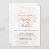 フローラエレガントミニマル結婚式招待状 招待状 (正面/裏面)