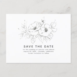 フローラエレガントミニマル非写真日付の保存 案内ポストカード