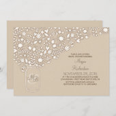 フローラエレガントメイソンジャーカイトブライダルシャワー招待状 招待状 (正面/裏面)