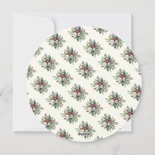 フローラエレガントメリークリスマスパーソナライズされた シーズンカード (裏面)