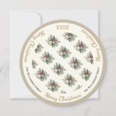 フローラエレガントメリークリスマスパーソナライズされた シーズンカード (正面)