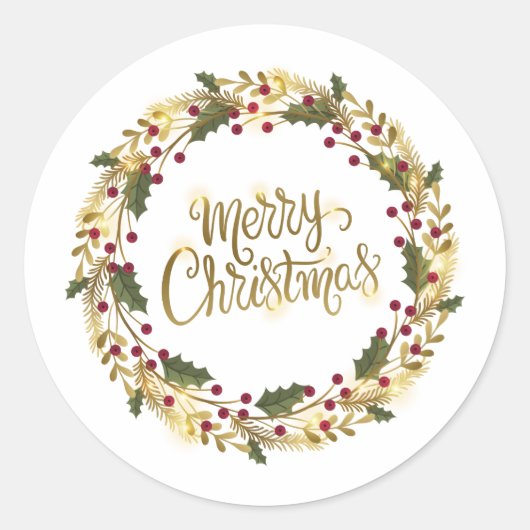 フローラエレガントメリークリスマス |シール ラウンドシール (正面)
