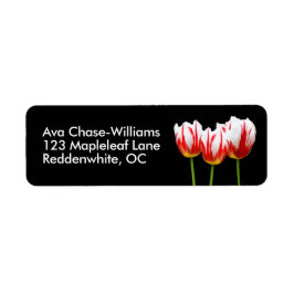 フローラエレガントメープルリーフレッドホワイトチューリップ ラベル