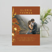 フローラエレガントモダンテラ結婚コッタの写真 箔招待状 (立ち正面)