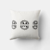 フローラエレガントモノグラムと文字: MOM MAMA & Name クッション (裏面)