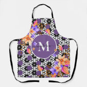 フローラエレガントモノグラムのパーソナライズ エプロン (正面)
