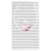 フローラエレガントモノグラムグレストライプーカスタム スモールペーパーバッグ (裏面)