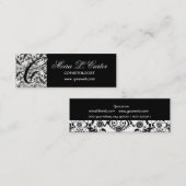 フローラエレガントモノグラムダマスクブラックレース スキニー名刺 (正面/裏面)