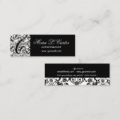 フローラエレガントモノグラムダマスクブラックレース スキニー名刺 (正面/裏面)