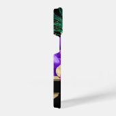 フローラエレガントモノグラムピーコックフェザーグリッター iPhoneケース (右側面)