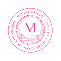 フローラエレガントモノグラムラウンド差出人住所