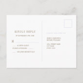 フローラエレガントモノグラム水カラーピンク金ゴールドRSVP ポストカード (裏面)