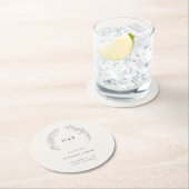 フローラエレガントモノグラム結婚クレッ救トのザ・ダ ラウンドペーパーコースター (インサイチュ)