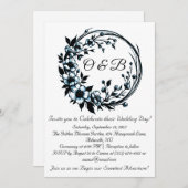 フローラエレガントモノグラム結婚式招待状 招待状 (正面/裏面)