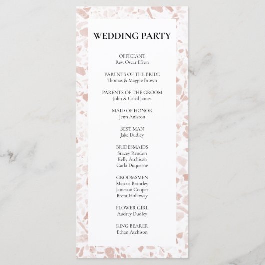 フローラエレガントユーカリ結婚の儀式 プログラム (裏面)