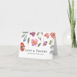 フローラエレガントユーカリ結婚プス サンキューカード