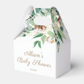 フローラエレガントユーカリ緑のベビーシャワー フェイバーボックス (裏面サイド)