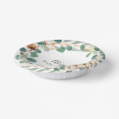 フローラエレガントユーカリ緑のベビーシャワー ペーパーボウル (傾斜あり)