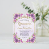 フローラエレガントライトパープル金ゴールドティアラキンセアニラ ポストカード (スタンド正面)