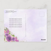 フローラエレガントライトパープル金ゴールドティアラキンセアニラ ポストカード (裏面)