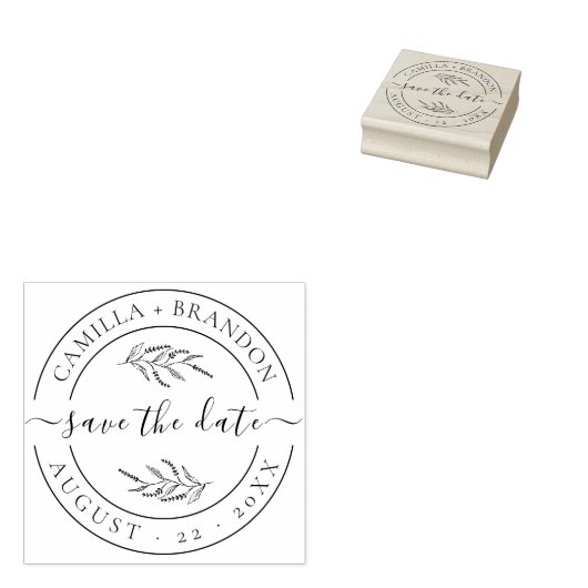 フローラエレガントラウンド日付を保結婚存 ラバースタンプ (押印)