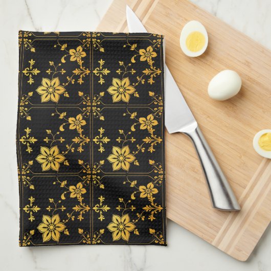 フローラエレガントラグジュアリー人気があるコレクション キッチンタオル (四つ折り)