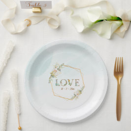 フローラエレガントラブグリーンリー金ゴールドハーシーズミニ ペーパープレート