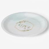 フローラエレガントラブグリーンリー金ゴールドハーシーズミニ ペーパープレート (アングル)