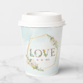 フローラエレガントラブグリーンリー金ゴールド 紙コップ (裏面)