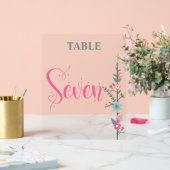 フローラエレガントラブ結婚のテーブル番号7 アクリルサイン (ウェディング)