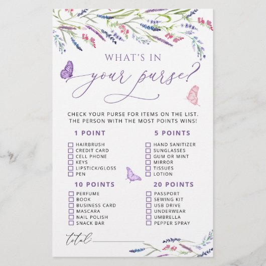 フローラエレガントラベンダーあなたの財布ゲームの中に何がある (正面)