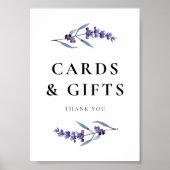 フローラエレガントラベンダーカードとギフトのサイン ポスター (正面)