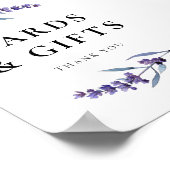 フローラエレガントラベンダーカードとギフトのサイン ポスター (角)