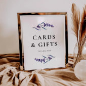 フローラエレガントラベンダーカードとギフトのサイン ポスター