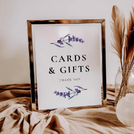 フローラエレガントラベンダーカードとギフトのサイン ポスター