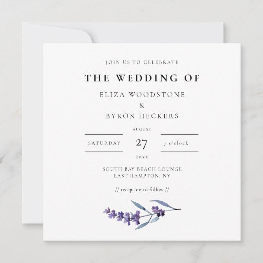 フローラエレガントラベンダースクエア結婚ズ 招待状 (正面)