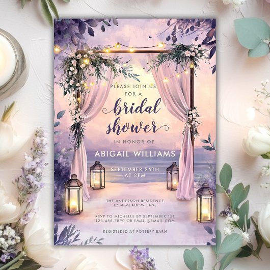 フローラエレガントランタンズガーデンブライダルシャワー 招待状