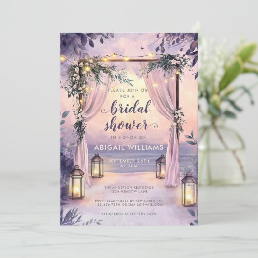 フローラエレガントランタンズガーデンブライダルシャワー 招待状 (スタンド正面)